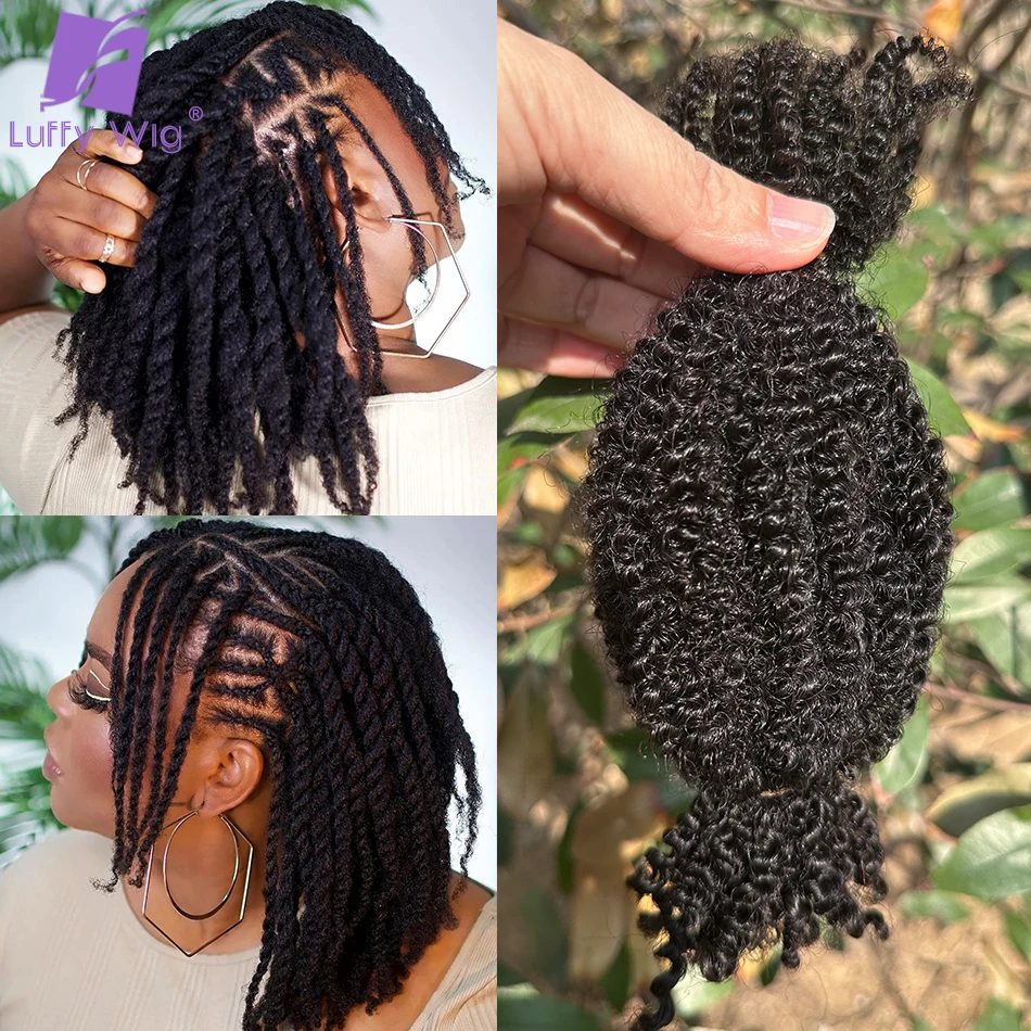 

Afro Kinky Bulk Human Hair For Micro Twist No Weft Double Drawn Mongolian Remy Hair Human Afro Kinky Curly Hair For Twist Braids