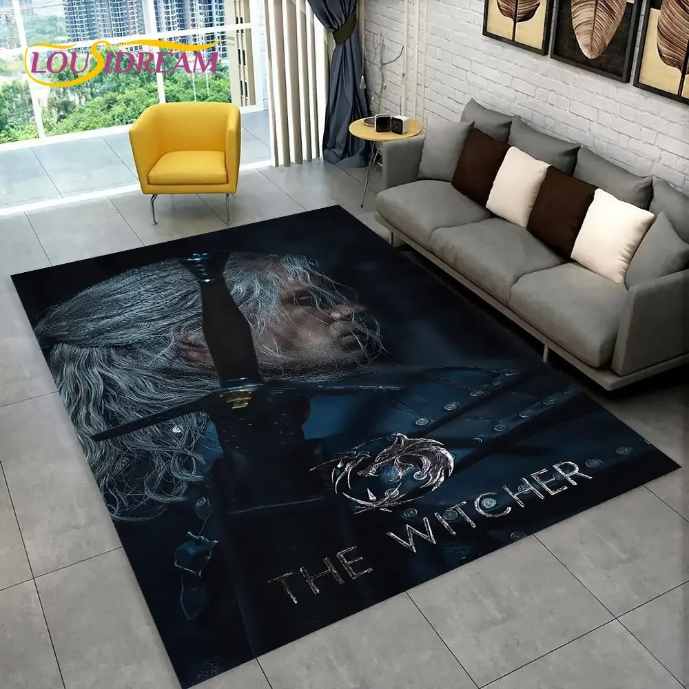 The W-Witcher Game Gamer Anime Area Rug,Carpet Rug for Home Living Room Children's Bedroom Sofa Doormat Decor,Non-slip Floor Mat