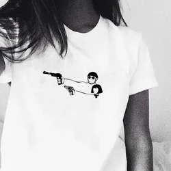 Harajuku Valentine's Day Gift Movie Leon The Professional T Shirt Men Women top tees Cartoon Leon Matilda Funny Couple T-shirt