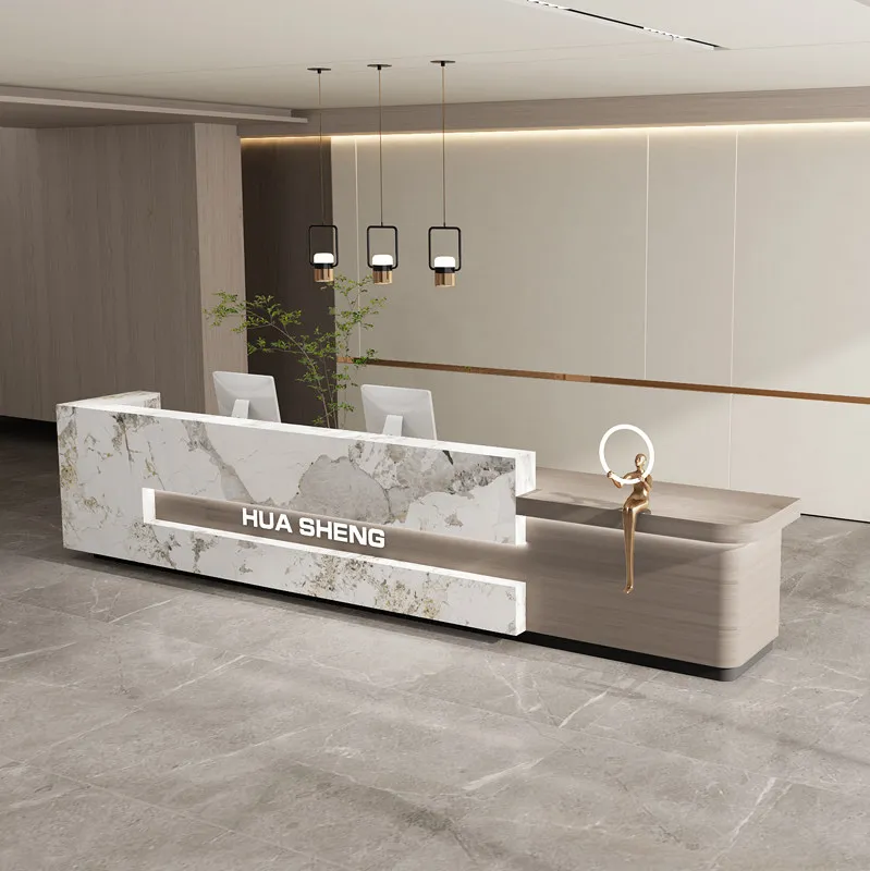 Silver Medical Reception Desks Modern Curved Beauty Front Reception Desks Podium White Recepcion Mostrador Office Furniture