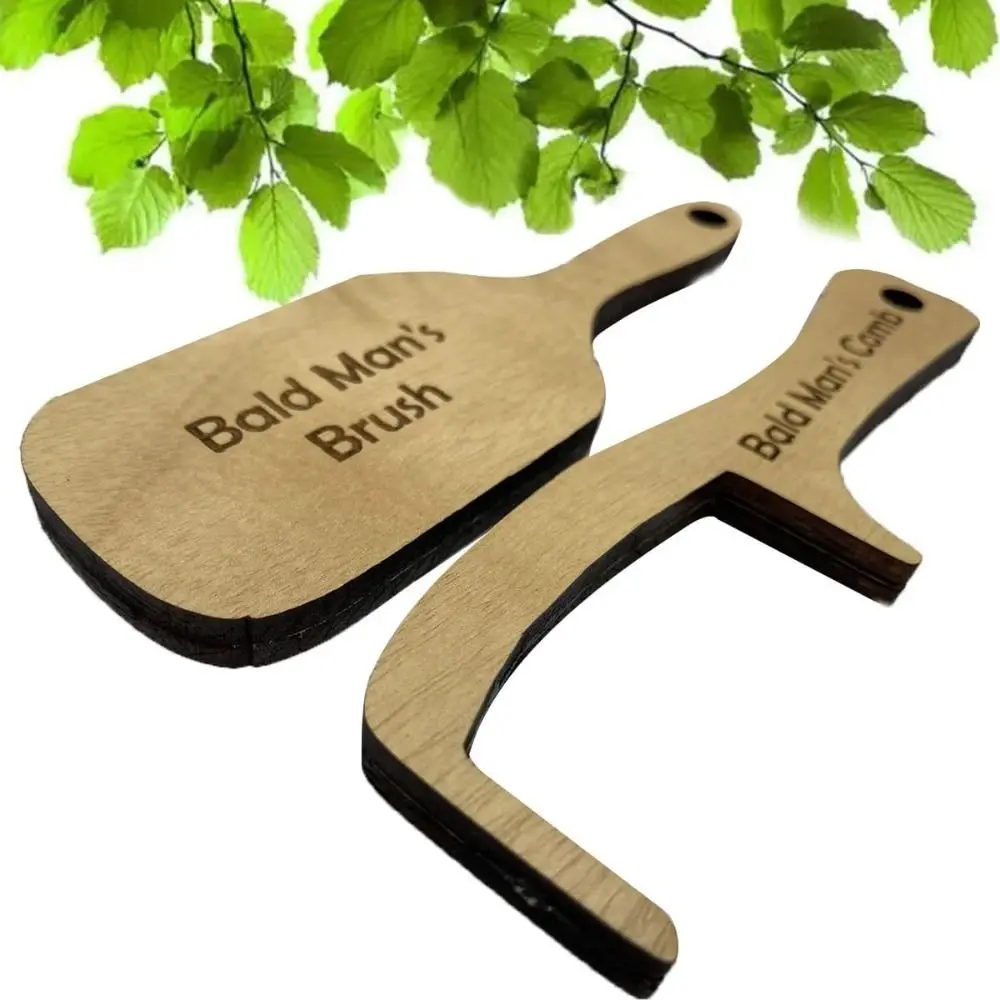 Funny Thinning Hair Gag Gift Comb Wooden Baldness Men's Hair Loss Bald Man Toothless Comb Combing Brush Friends