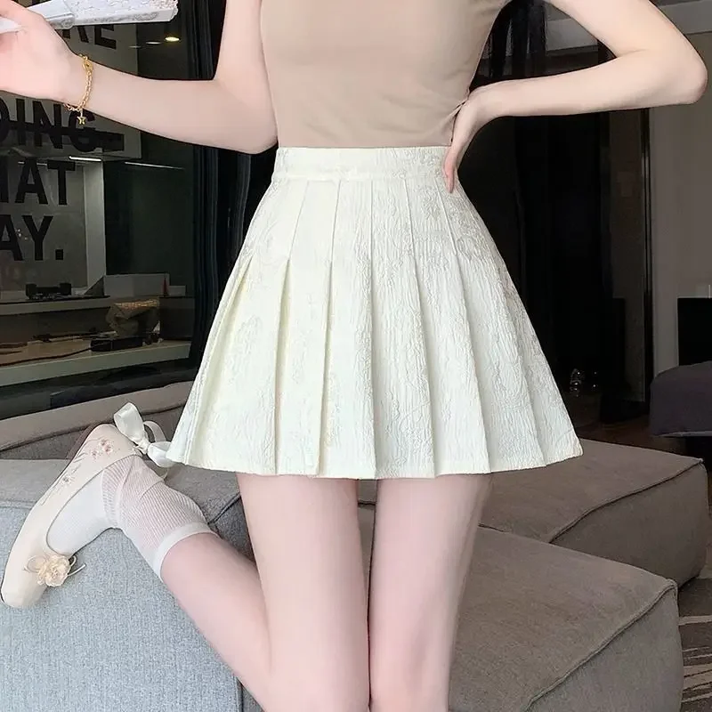 

Skirts for Women Pleated Zipper Pleat High Waist Aesthetic Chic and Elegant Clothing Sales New in Quality Cheap V Woman Skirt
