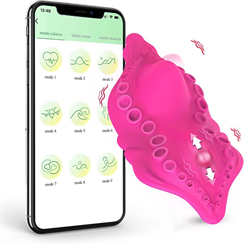 Vibrador inalámbrico con APP, consolador de silicona monstruoso, dilatador vaginal portátil, tentáculo de pulpo, juguete sexual con forma de pene animal para mujeres, herramienta para mayores de 18 años.