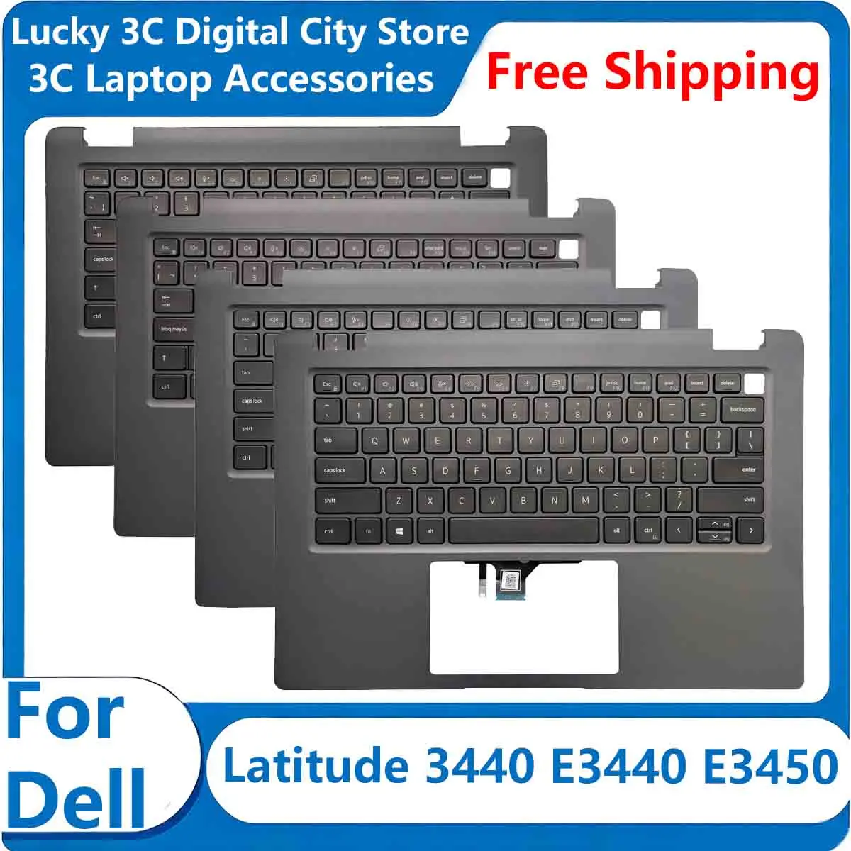 New For Dell Latitude 3440 3450 E3440 E3450 Replace Laptop Palmrest Upper Cover with US Keyboard Black Accessories Case 0R2DCD