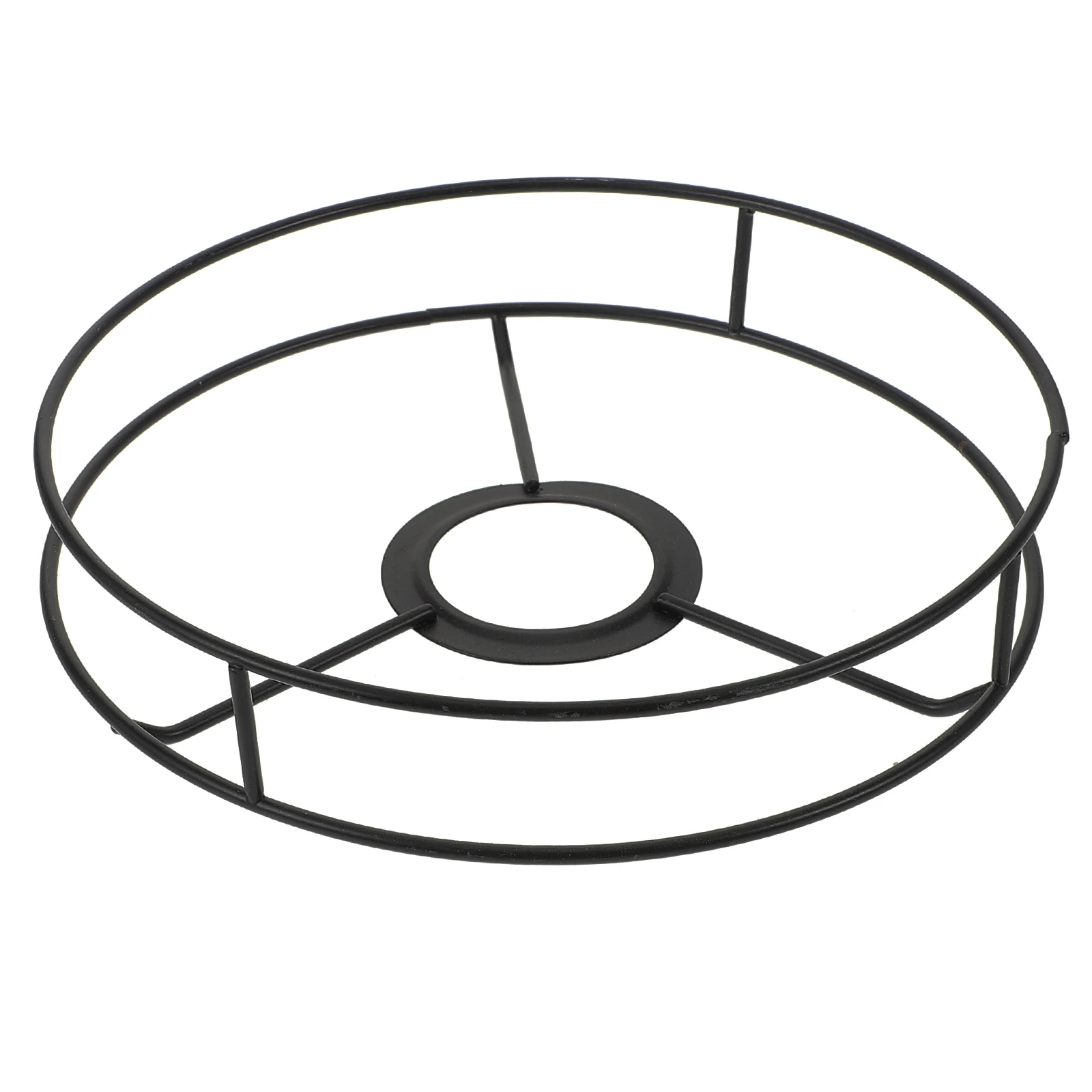 Round Lamp Shade Frame Hardware DIY Light Stand Table Lampshade Bracket Iron Wire Sturdy Easy Installation Compatible