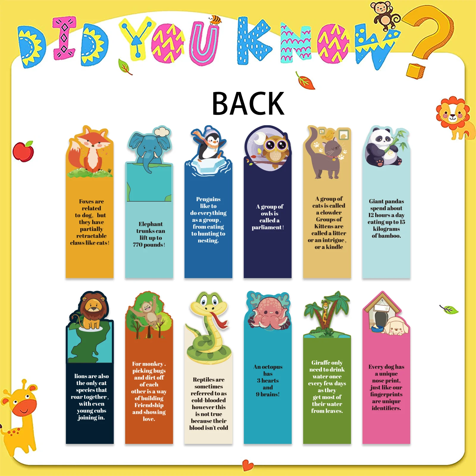 

24 закладки, маркеры для страниц с милыми животными, зажимы для страниц, закладки, забавные закладки, школьник для учеников, любимые Клубные закладки (в животном стиле)