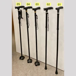 Aluminum Folding Cane with Light Retractable Walking Sticks Trekking Poles for Old Man Elegant Crutches for the Elderly Grandpa