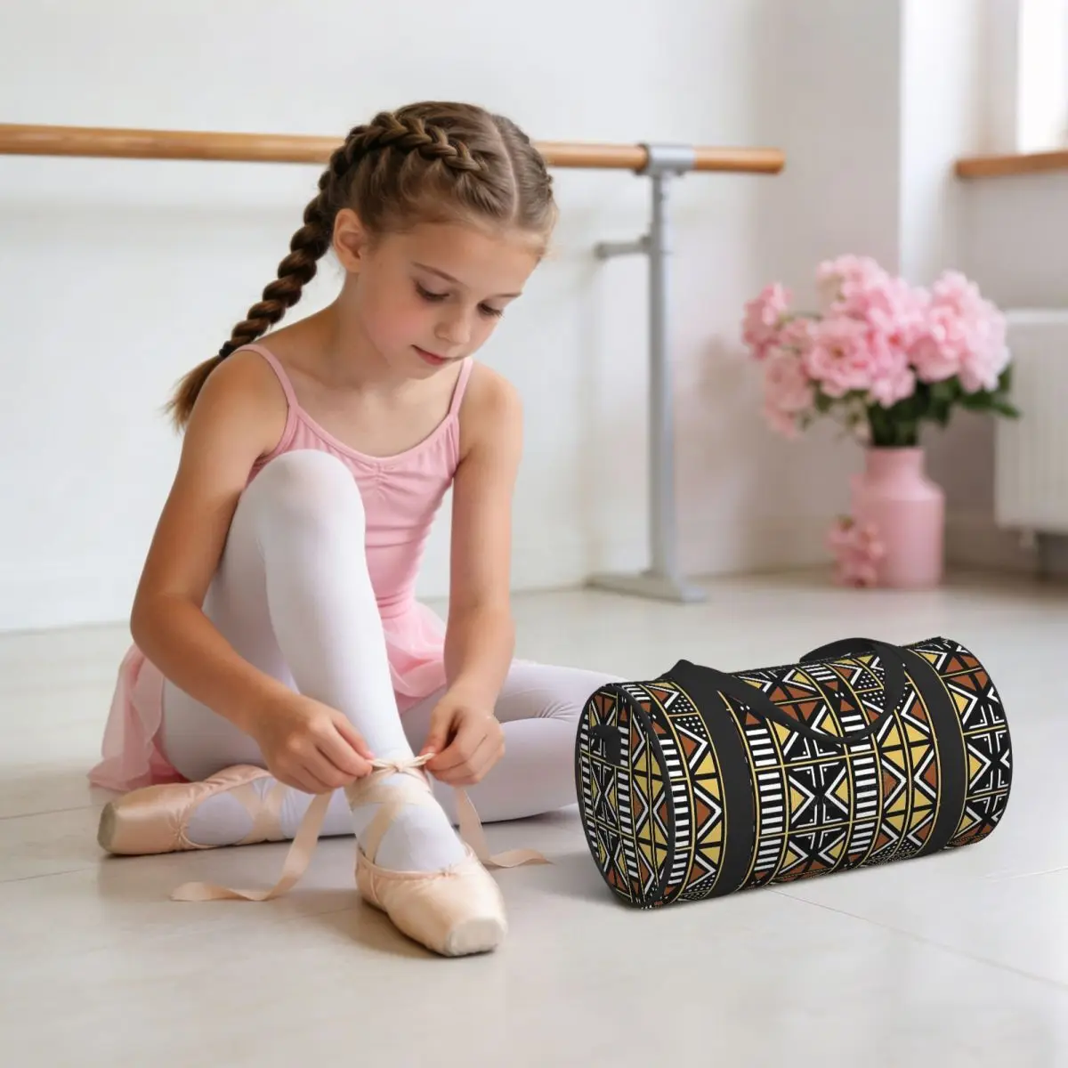 Bogolan Mudcloth African Pattern Africa Ethnic Tribal Art Luggage Bag Large Capacity Duffle Tote Bag Handbags Gym Bags Fitness