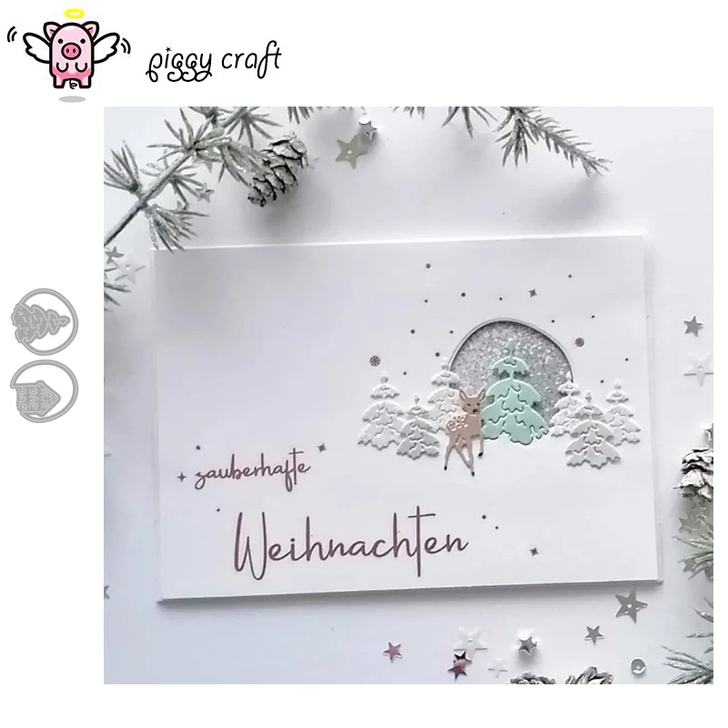 Piggy Craft Metall-Stanzformen, geschnittene Matrizenform, Baumhaus, Kreisring, Sammelalbum, Papier, Basteln, Messerform, Klingenstanzer, Schablonen