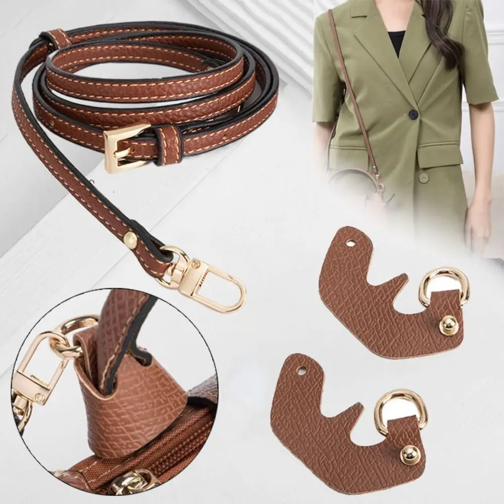 Mini correas de bolso de cuero sin perforaciones, correa de hombro, conversión cruzada, hebilla colgante, accesorios de transformación para Longchamp