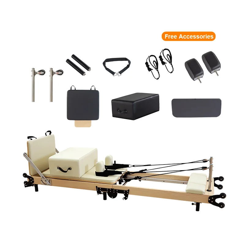 

New Arrival Model Y Maple Beige Folding Bed Foldable Pilates Reformer Machine Space Saving for Studio Home Use