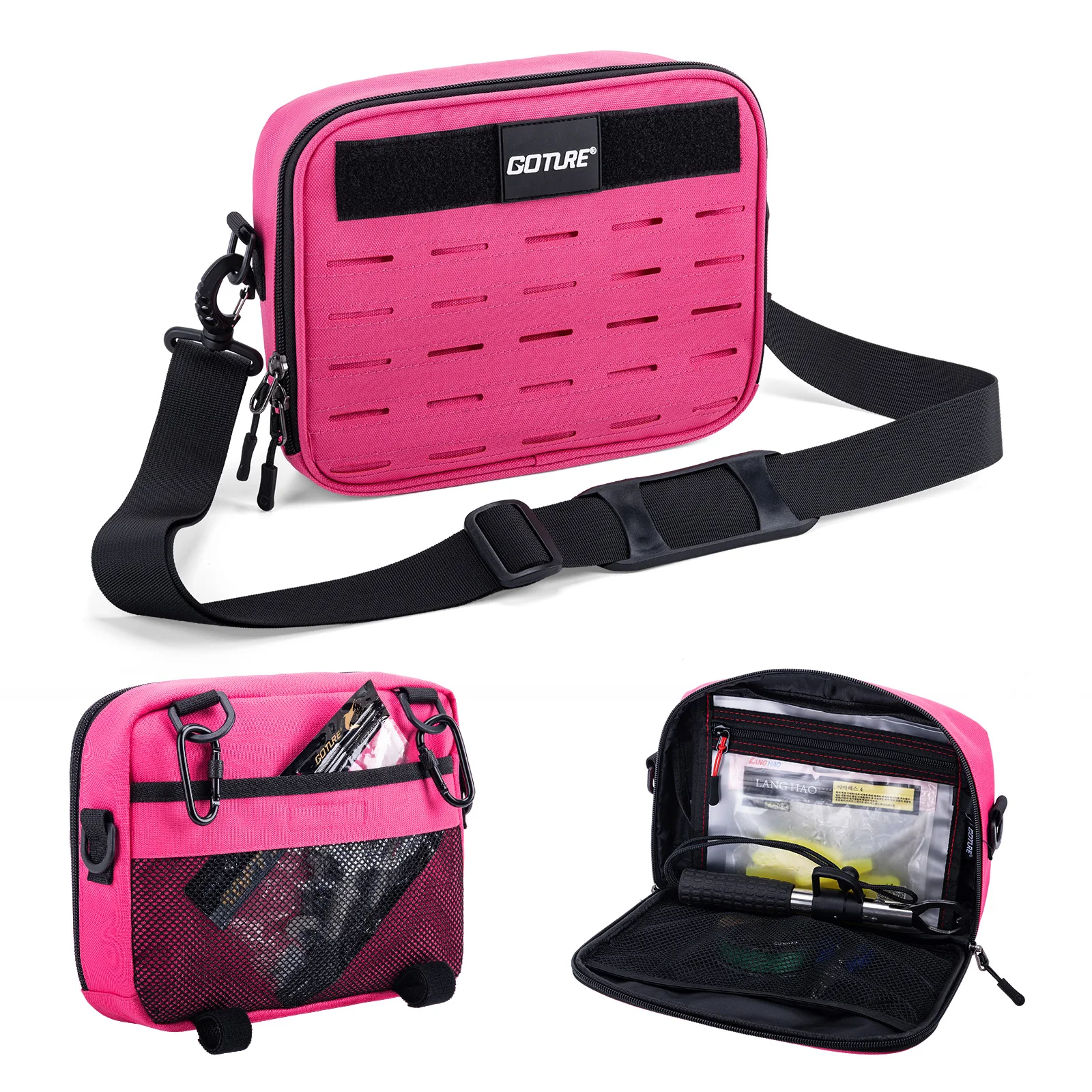 

Goture 900D Oxford Fishing Tackle Organizer Water Resistant Detachable with Bait Storage Pockets for Outdoor Fishing Trips