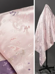 Light Pink Brocade Fabric Jacquard Smooth Cheongsam Vest Clothing Design Fabric for Apparel Sewing By The Meter Diy Material