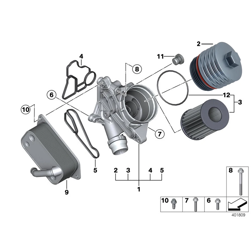 Oil Filter Shell Forged Aluminum Alloy Oil Filter Housing For BMW B48 With Disassembly Tool For Filter Holder