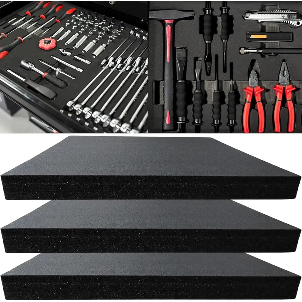 

Tool Box Foam, 3Pa 22X18X2 H, Foam Inserts For Cases, Polyethylene Storage Sheets For Toolbox Hard Case, Tool Shadow Insert,