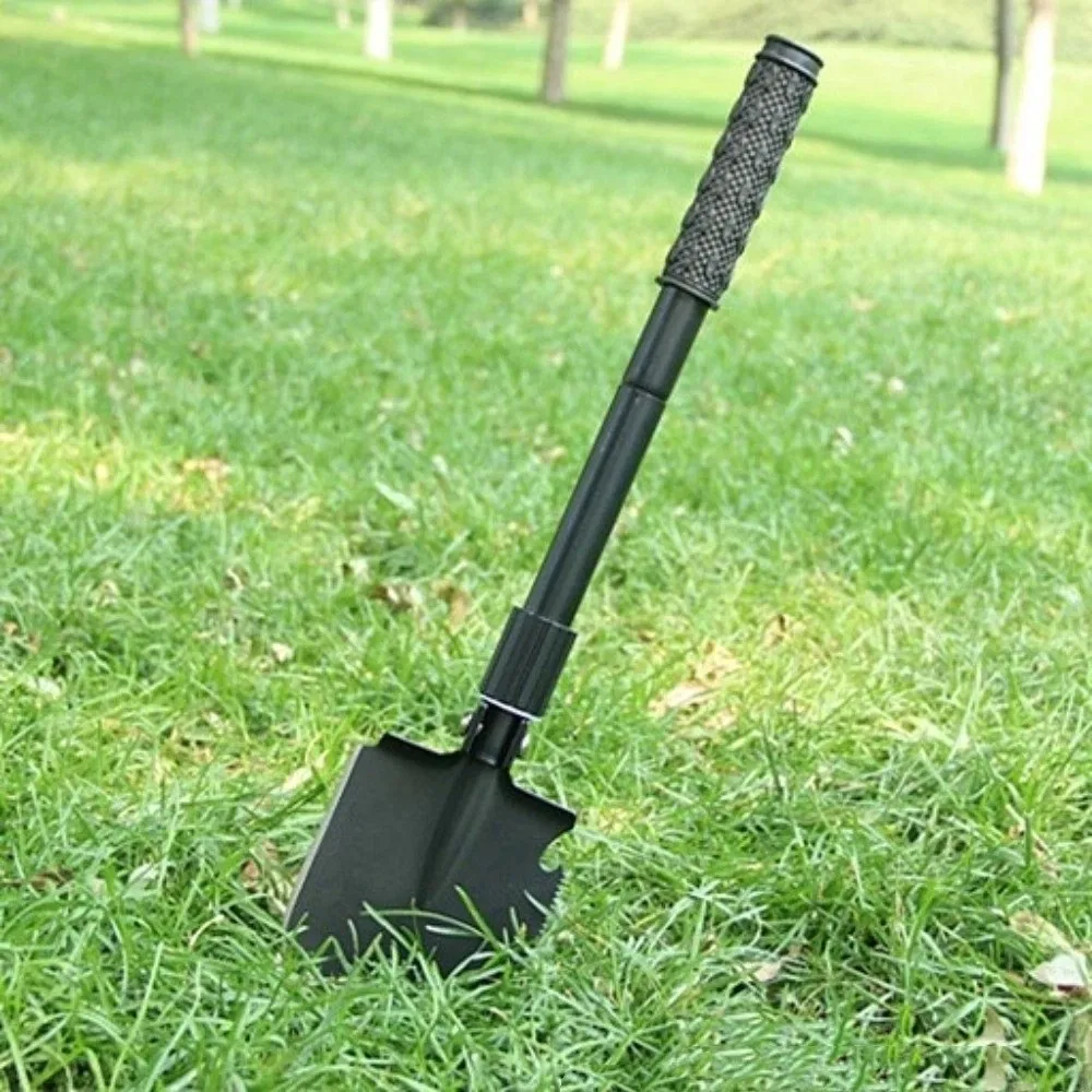 Multi-functional Folding Shovel High Steel Thickened Portable Shovel with Storage Bag Truck Mounted Shovel Camping Use