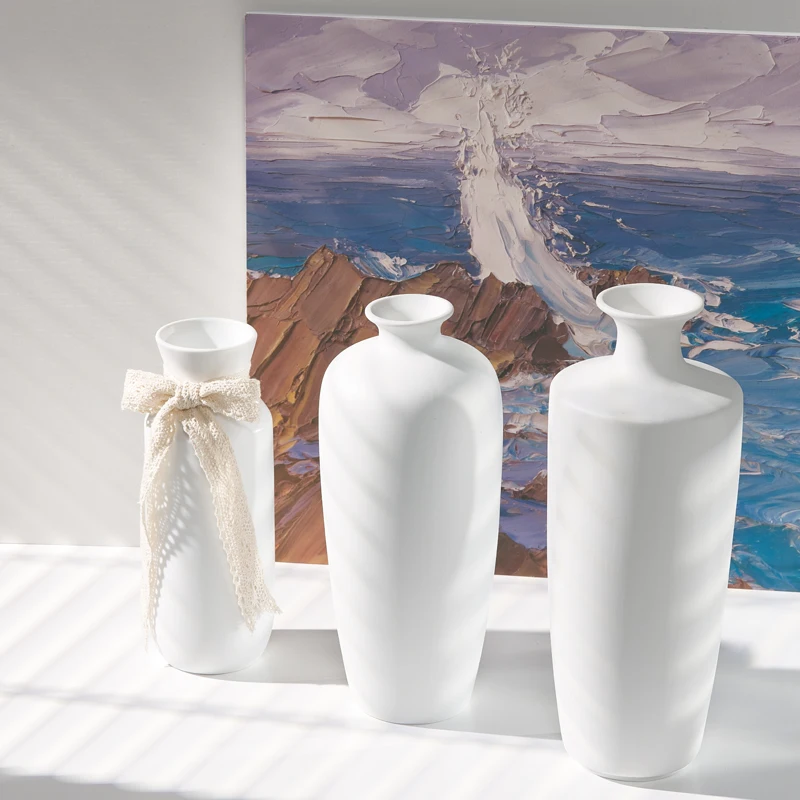 

Ceramic vase - White Nordic-inspired dried flower vase - Home Chinese decorative piece - Flower arrangement