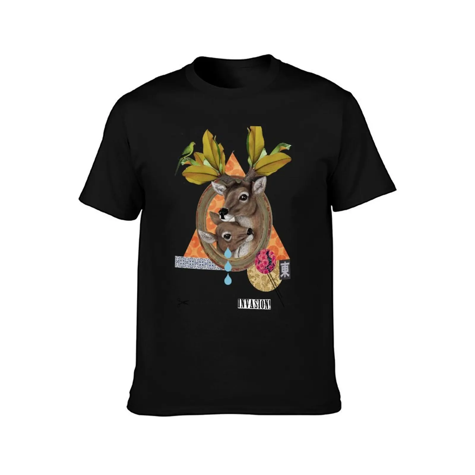 Animal Collection -- Oh Deer T-Shirt, Summer Casual Cotton Tee, Oversized Streetwear Tops, Vintage Graphic Print, 100% Cotton