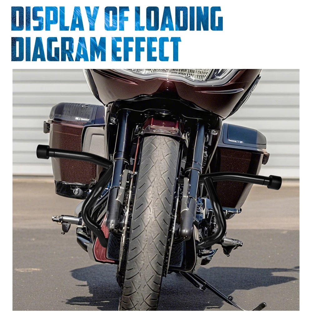 Motorcycle Engine Crash Bar Front Flat-Out Highway Guard Falling Protection For Harley Touring Street Road Glide Road King 14-Up