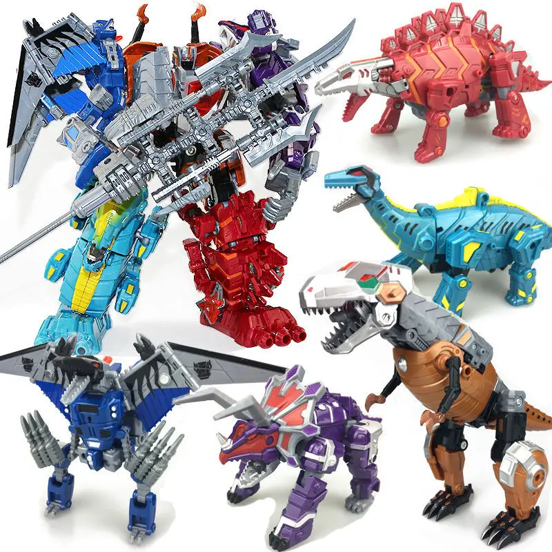 

2025 New 5in1 Dinosaur Deformation Robot Toy Convertible Action Figure Plastic Model Robot Toys Anime Movie Series Children Gift