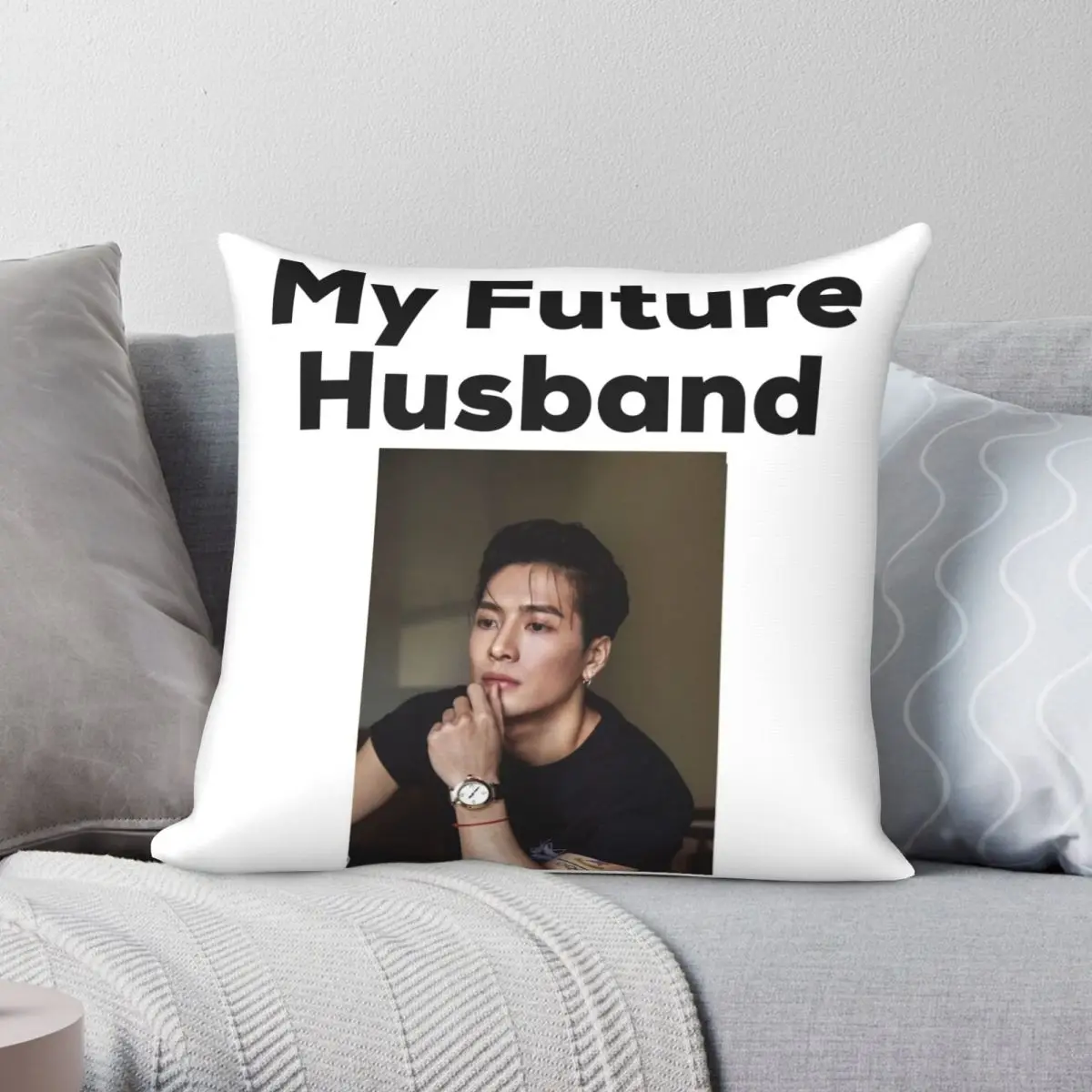 Got7 Jackson Wang Merch Pillowcase Polyester Linen Velvet Printed Zip Decor Home Cushion Cover