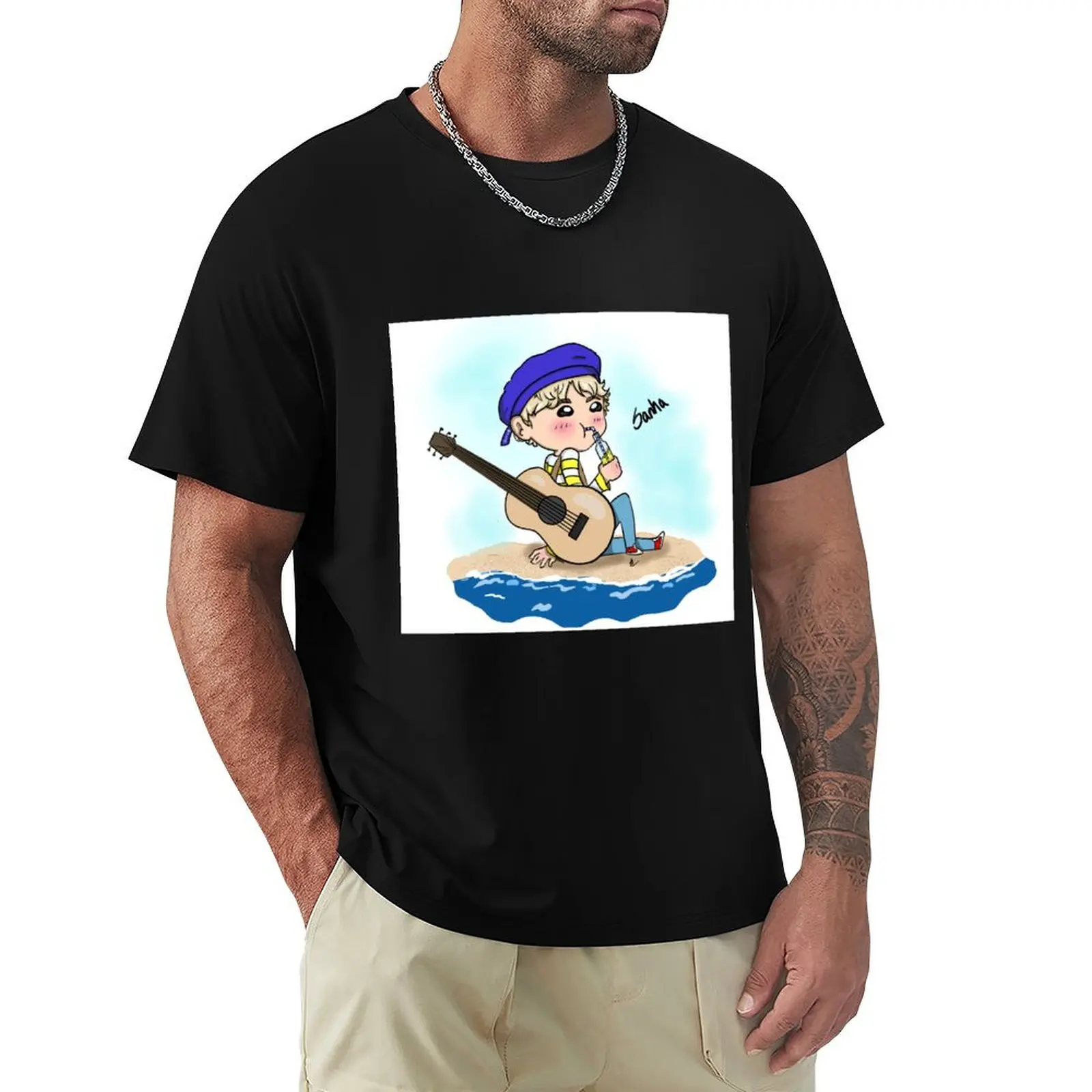 Beach Yoon Sanha T-Shirt Simple Casual Short Sleeve Tee