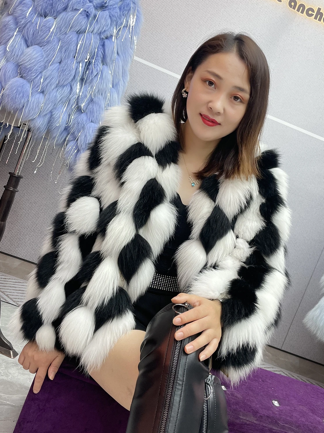 Natural Fox Fur Coat with Tassels Fashion Winter Warm Fur Coat Women Coats Real Fox Fur Jackets Fur Coat Thick Jackets