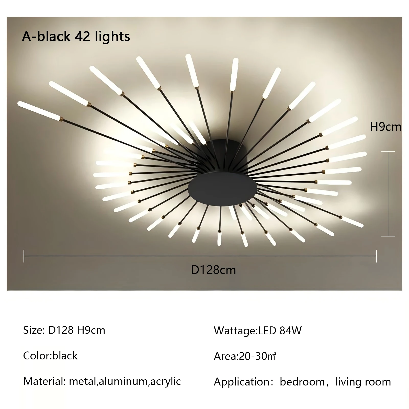 SaloEElaitte Kreativität Feuerwerk Led-deckenleuchten Moderne Einfache Wohnzimmer Kronleuchter Wohnkultur Beleuchtung Schlafzimmer Glanz Lmps Leuchte 10