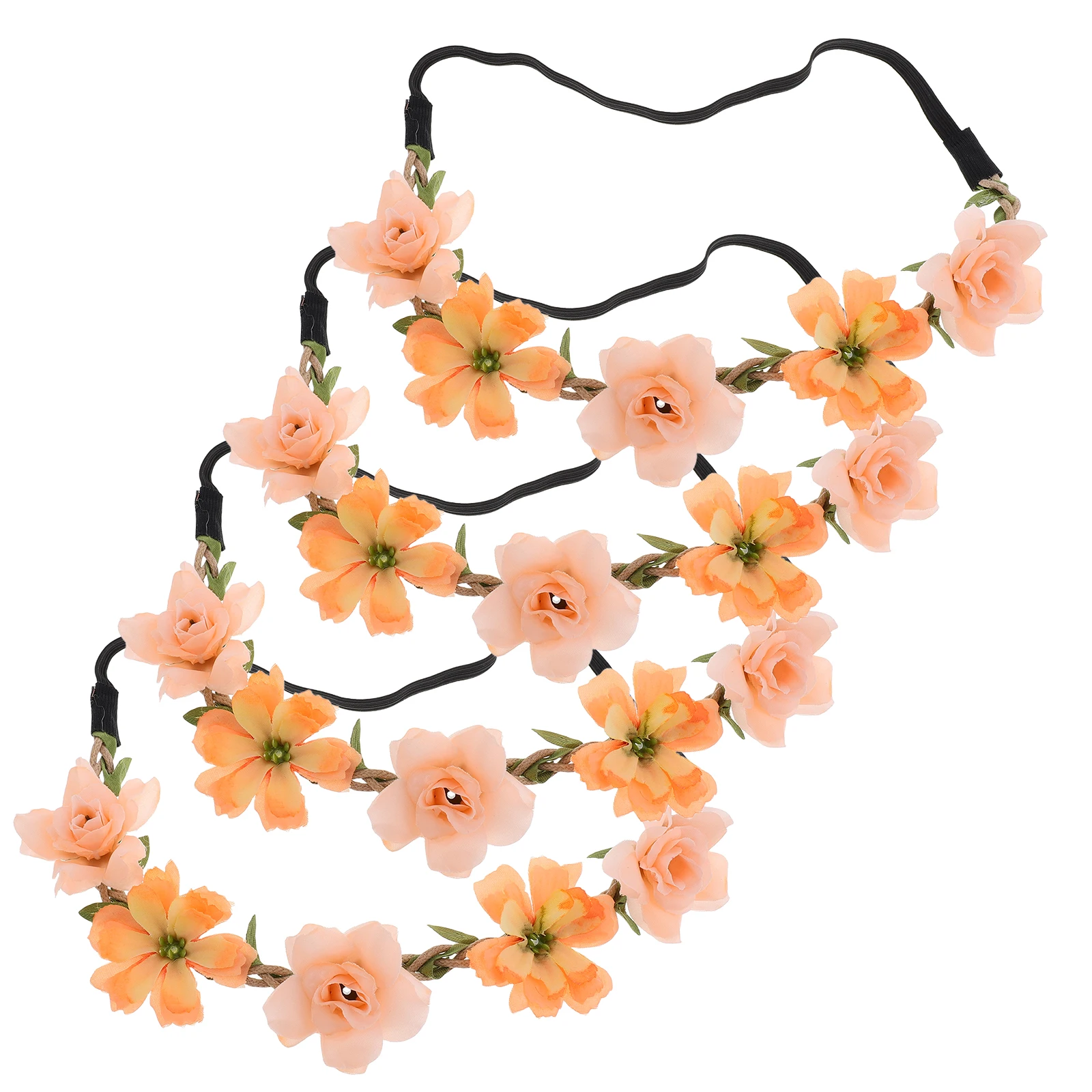

4Pcs Gauze Flower Hairband Elegant Lightweight Women Girls Wedding Photography Travel Accessories Hair Jewelry Bride