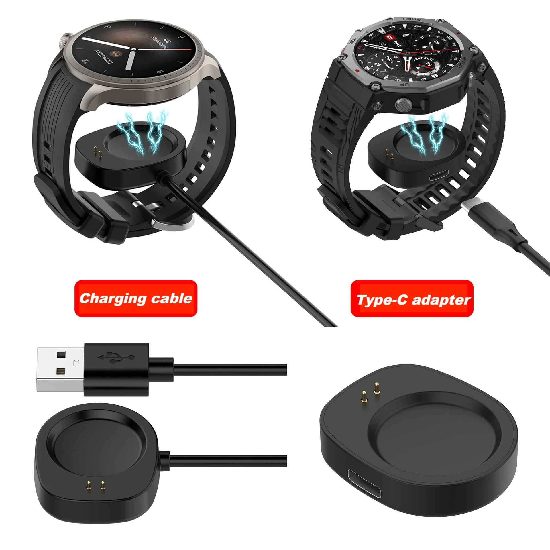 

USB-зарядная база для Amazfit Balance A2286, зарядное устройство для умных часов Amazfit T-Rex 3, магнитный адаптер для зарядного устройства