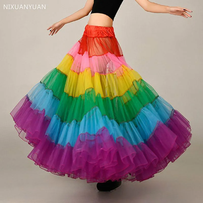 New Bride Boneless Wedding Dress Skirt Color Large Pendulum Dance Half-length Mesh Tutu Skirts Petticoat