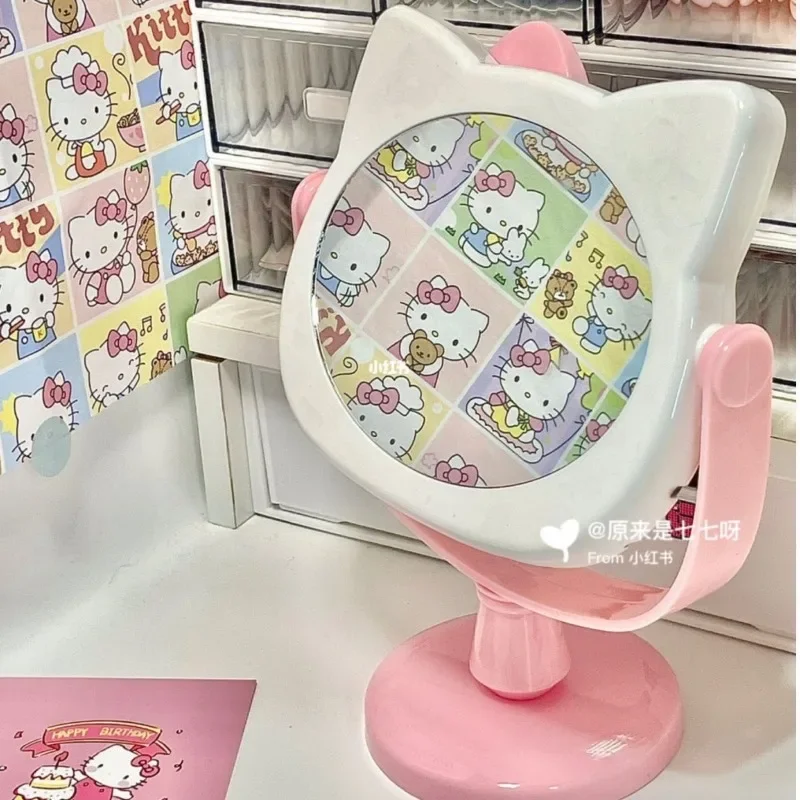 Hello Kitty Anime Kawaii Sanrio Specchi per trucco dolce Simpatico cartone animato Kt Cat Specchio per decorazione desktop Regali adorabili per ragazze