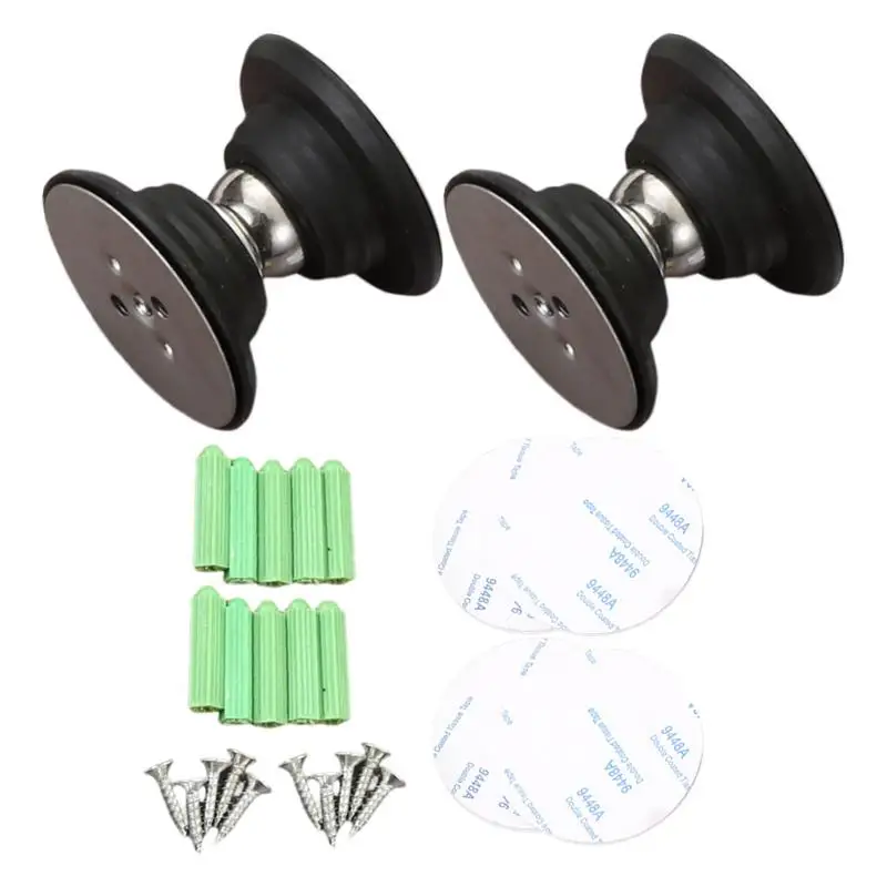 2 Pcs RV Door Stopper Stainless Steel Magnetic Thicken Adhesive Stoppers for Bottom of Security Magnetic Doorstop with Screws