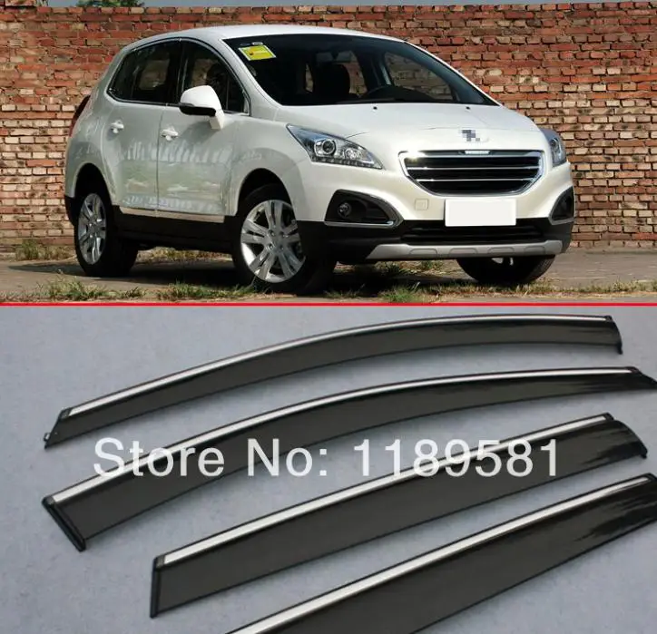 For Peugeot 3008 2008-2015 Window Wind Deflector Visor Rain/Sun Guard Vent new Car Accessories Stickers