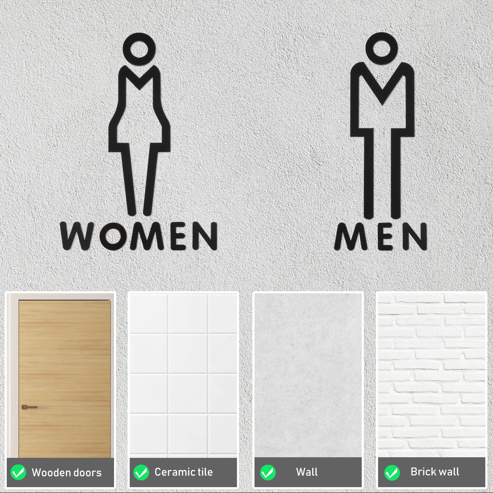 

2Pcs Men Women Toilet Signs Funny Bathroom Door Stickers for Home Hotel Shop Use Toilet Signs for Door Bathroom Wall Stickers