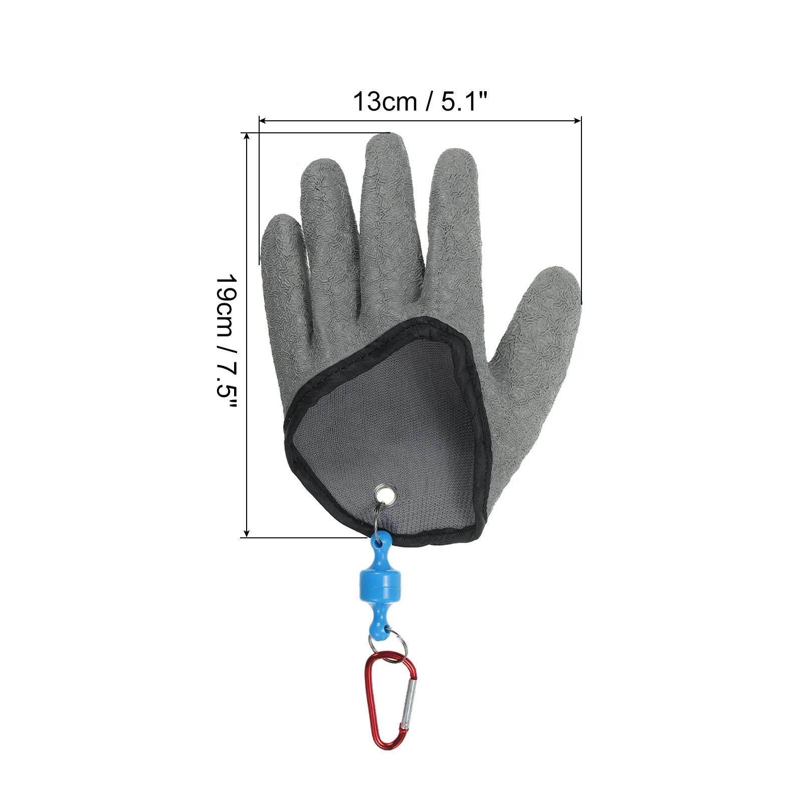 Fishing Gloves with Magnet Release Fisherman Professional Catch Anti-Slip Fish Gloves for Handling Catching Cleaning Grey