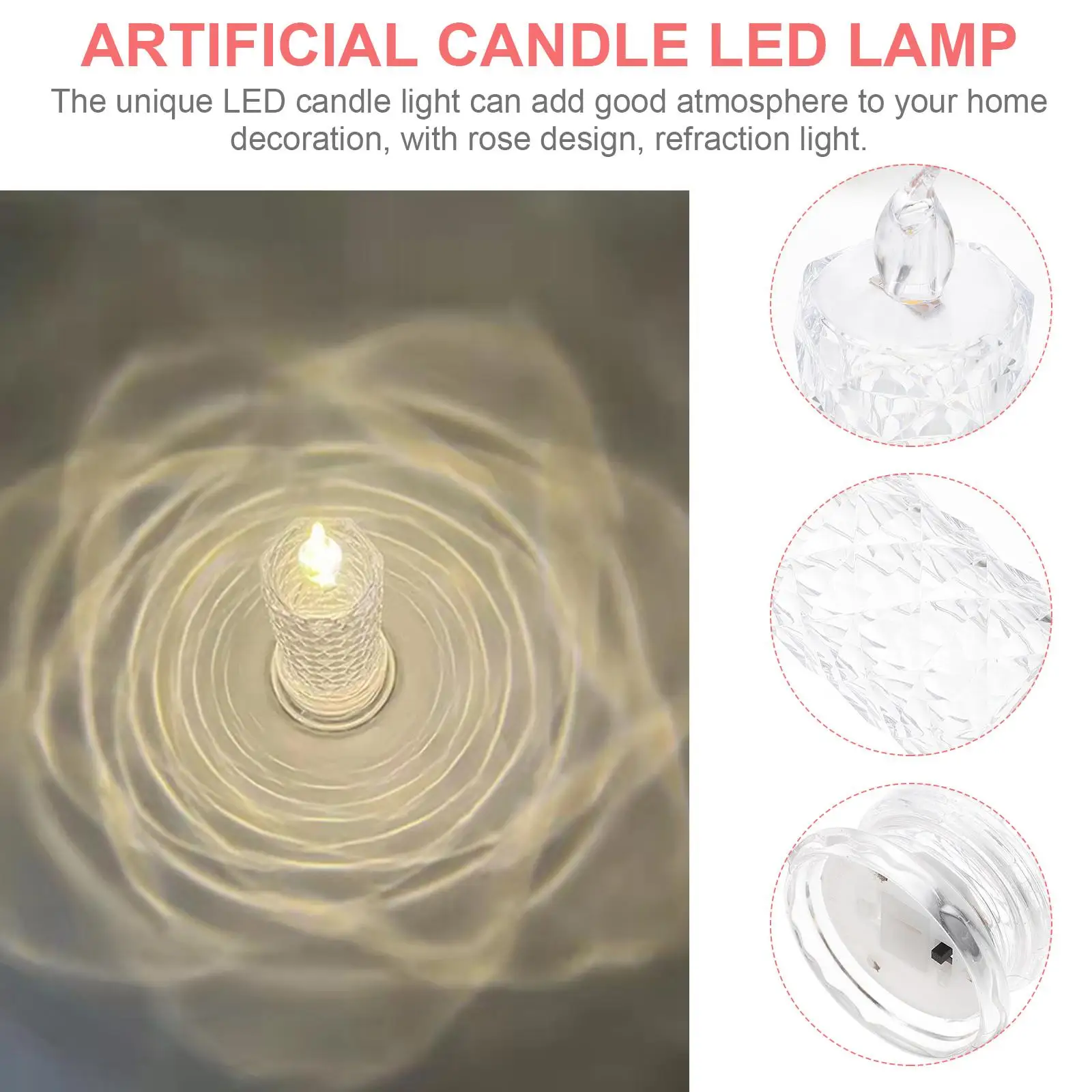 Electronic Light LED Decoration Electric Tea Lights Dream Lamp Realistic Flameless Home Gift LED Wax Simulation Plastic