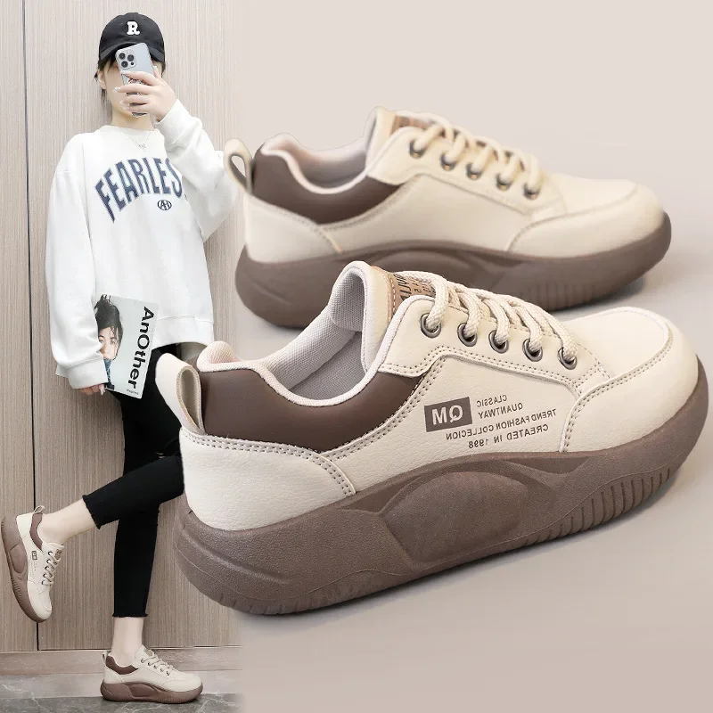 

2024 Autumn New Casual Board Shoes Thick Soles Increase Women's Shoes Sneakers Women