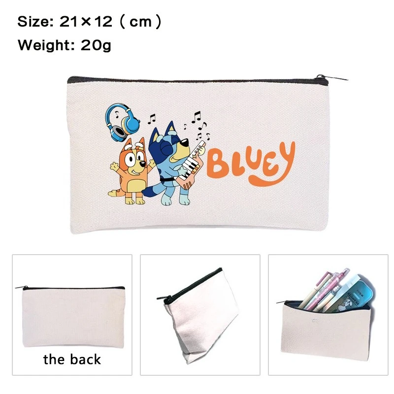 Estuche para Lápices con Diseño de Bluey, Estuche de Gran Capacidad con Clip para Billetes, Bolsa para Lápices, Regalo de Papelería para Estudiantes
