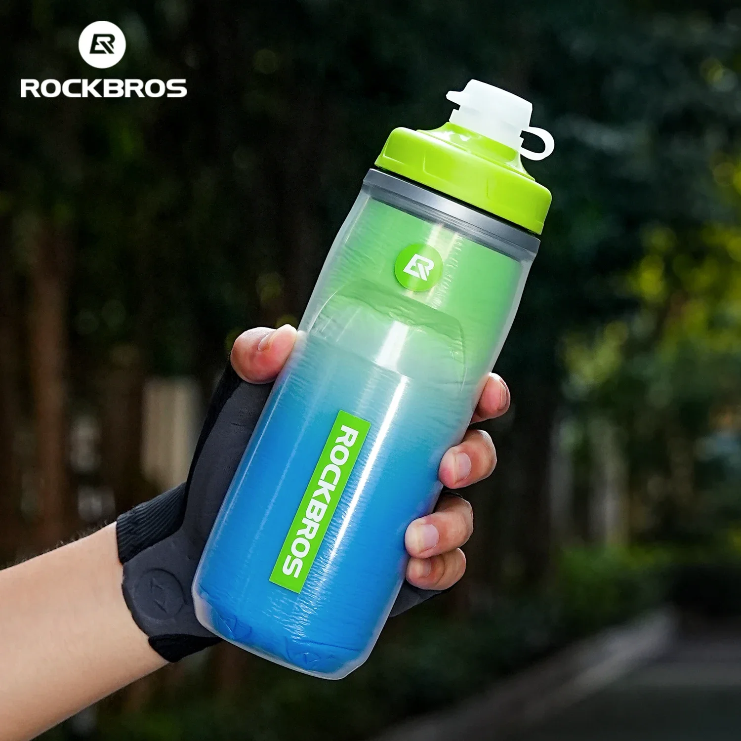

ROCKBROS велосипедная бутылка для воды, холодоудерживающий изолированный термочайник, 620 мл, спортивный велосипед на открытом воздухе, изолированный чайник для воды