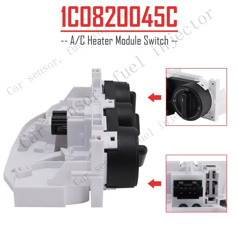 Q+ 1C0820045C A/C Heater Control Panel Climate Control Module Switch for VW Beetle