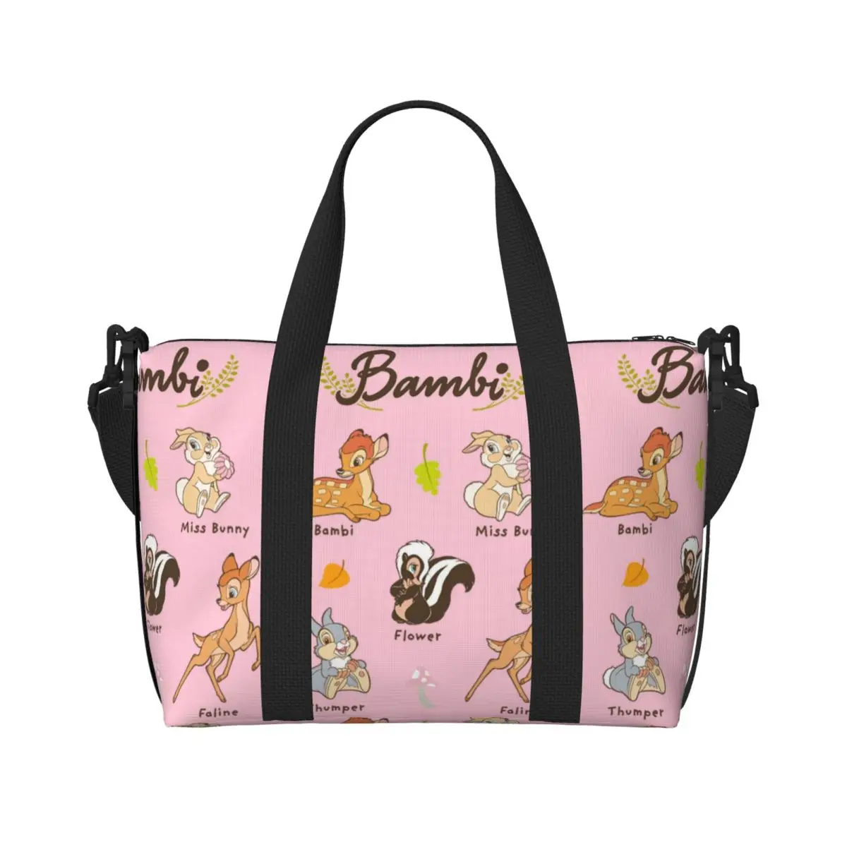 

Custom Bambi Wallpaper Anime Cartoon Beach Tote Bag Women Extra Large Gym Carry On Travel Shopping Bags