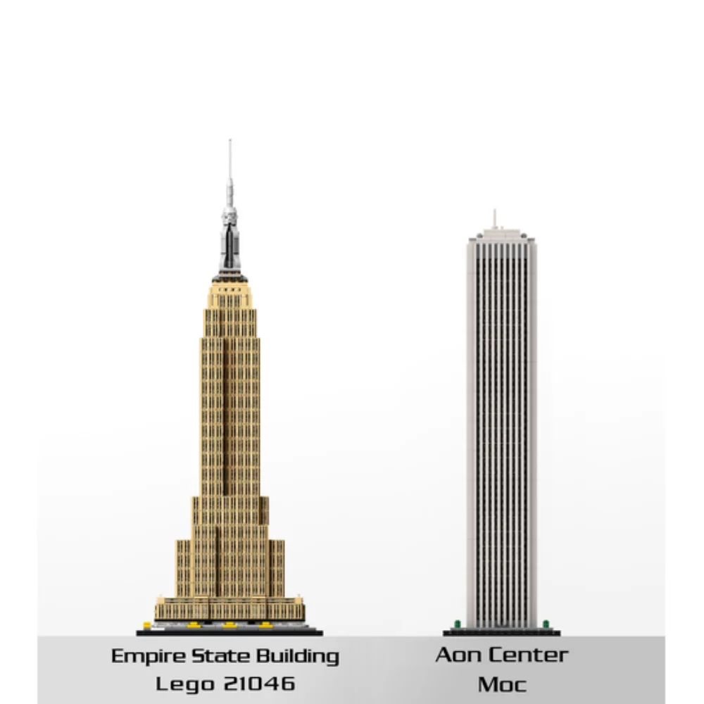 MOC-149137 1296pcs Aon Center Chicago 1:800 Scale (Amoco Building) by SPBrix PDF instructions building block model toy for kids