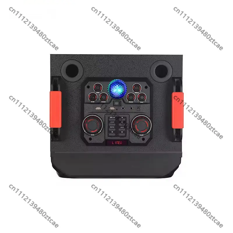 15 Inch Dual Speaker Portable Bluetooth Speaker with Wireless Mic LED Light Support TF Card Outdoor Square Dance Audio Player