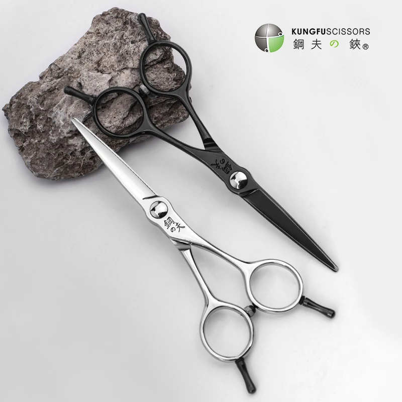 KUNGFU 6 Inch Hair Scissors VG10 Steel Professional Barber Haidressing Shears for Hair Cutting