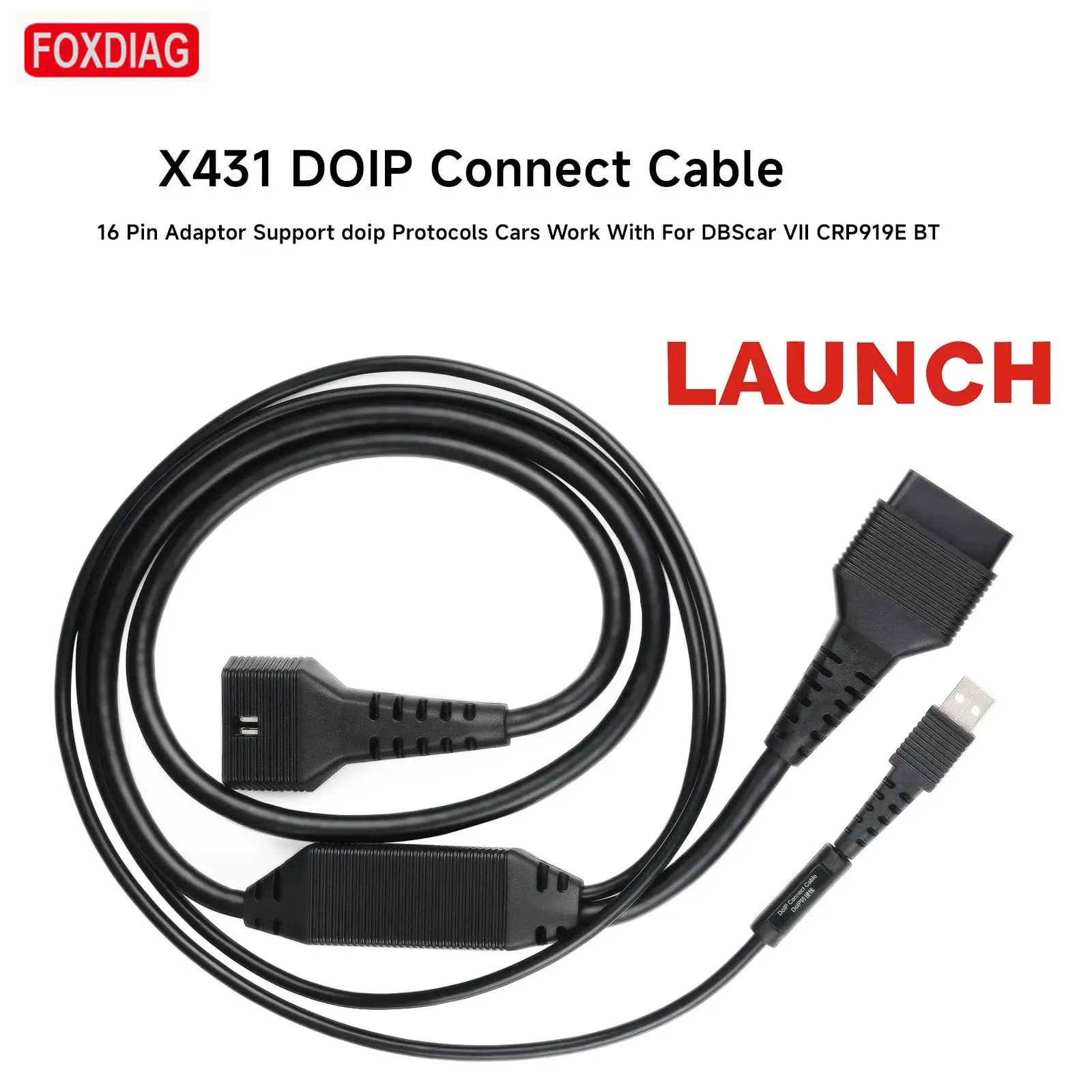 Launch DoIP Cable 16Pin for Launch X431 DBScar 7 DBScar VII CRP919X BT / CRP919E BT/ Pro3 APEX/ ProS V5.0 Diagnostic Scanner