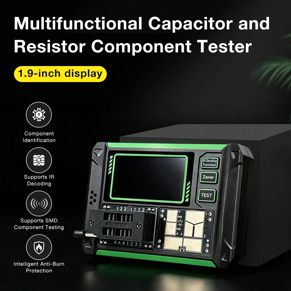 Transistor Detector Multifunctional Capacitor Resistor SMD Electronic Component Tester Support NEC Infrared Protocol Decoding