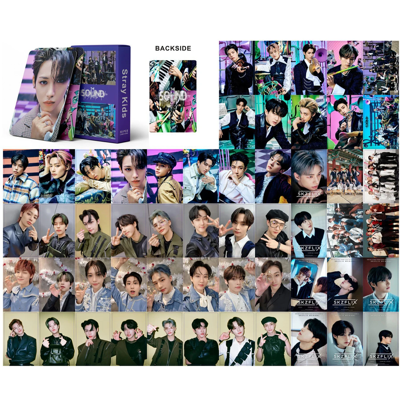 55pcs Kpop Photocard Rock Star Five Star Album Hyunjin Felix Bangchan Lomo Cards Photo Print Cards Set Fans Collection