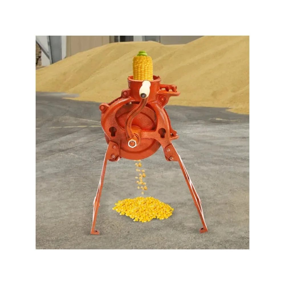 

Steel Corn Sheller Hand Crank - Corn on The Cob Remover with Stand, Heavy Duty Corn Cob Stripper, Manual Thresher , Orange