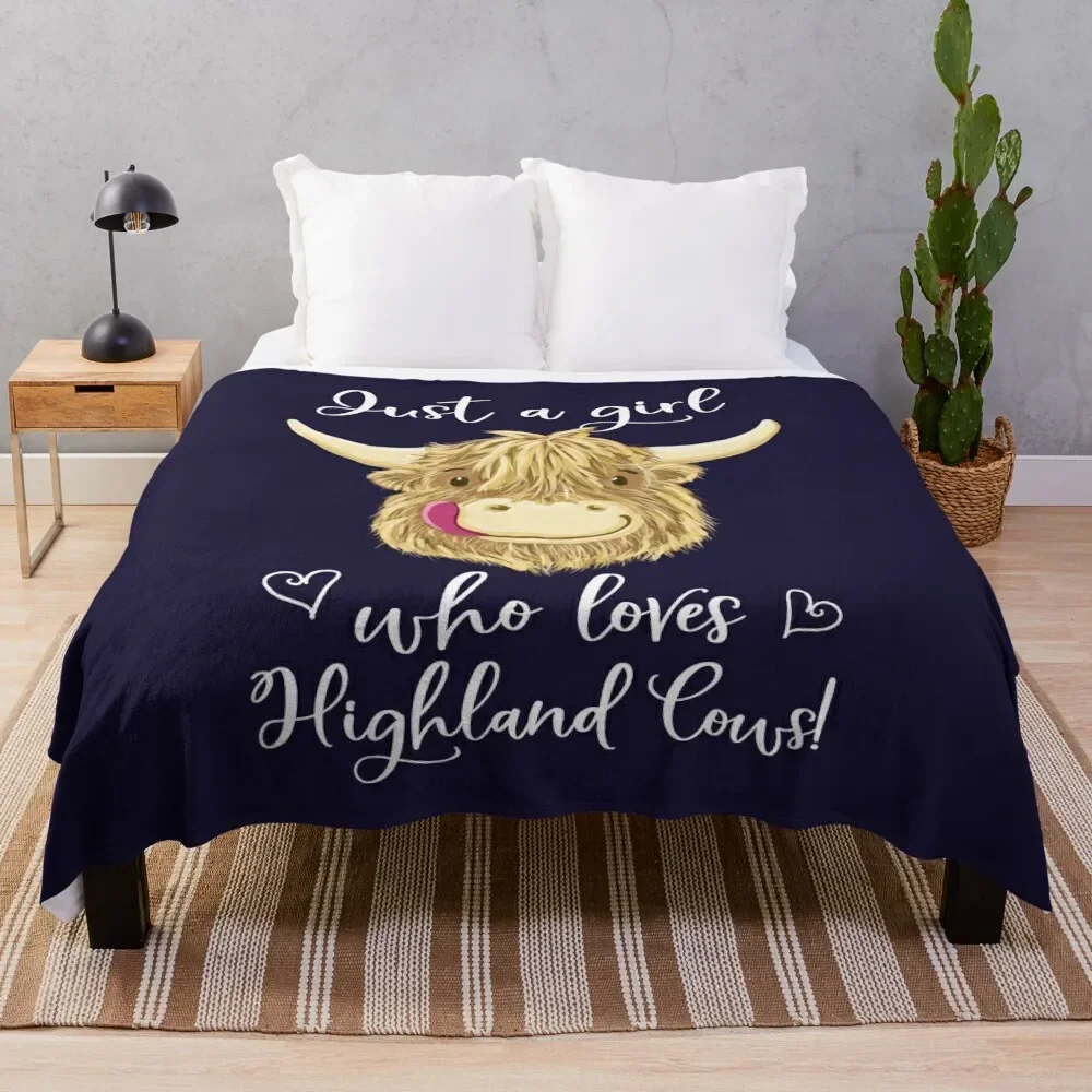 

Just A Girl Who Loves Scottish Highland Cows Throw Blanket Decoratives Soft Beds Decorative Throw Beautifuls Blankets